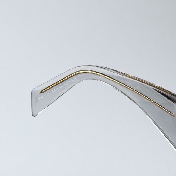 Prada PR17WS 12R30B BRAND NEW Sunglasses Transparent Grey Rectangle Unisex - Picture 11 of 12